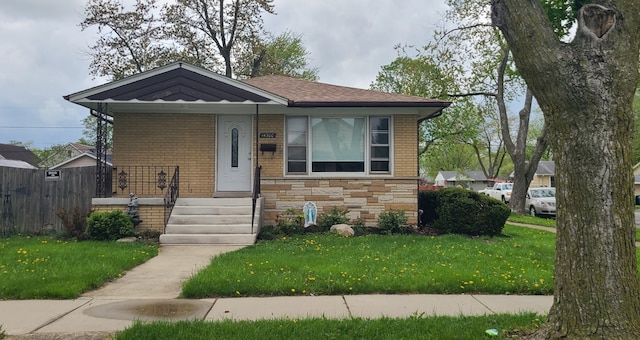 14300 S Palmer Ave, Posen, IL 60469 - view of front of house with stone siding, brick siding, and covered porch