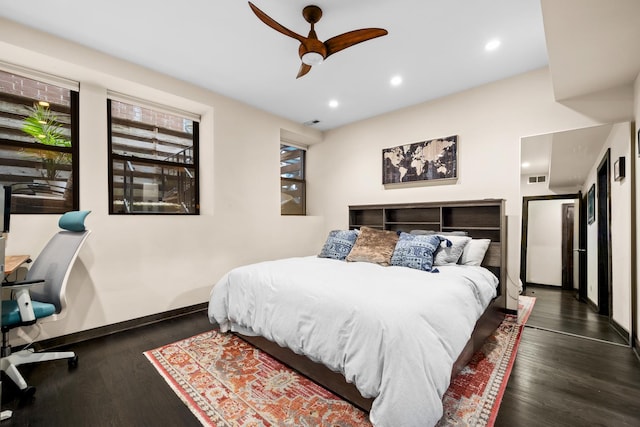 2150 W N Ave Unit 4, Chicago, IL 60647 - bedroom featuring recessed lighting, wood finished floors, and a ceiling fan