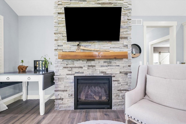 619 County Road 2550 N, Dewey, IL 61840 - living room with a stone fireplace and wood finished floors