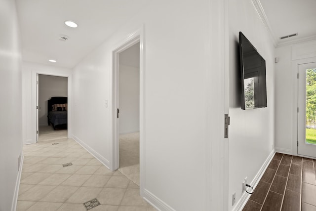 W3318 Lake Forest Ln, Lake Geneva, WI 53147 - hall with recessed lighting and ornamental molding