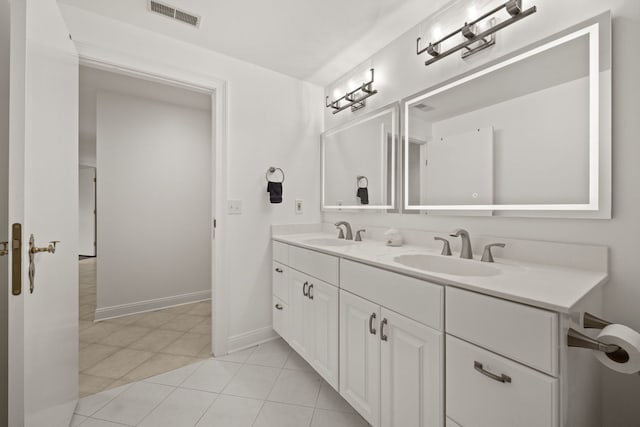 W3318 Lake Forest Ln, Lake Geneva, WI 53147 - full bath with double vanity and tile patterned flooring