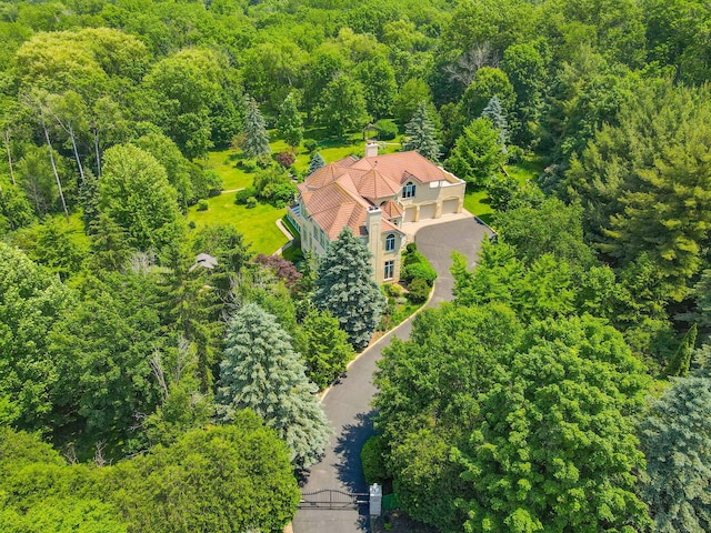 W3318 Lake Forest Ln, Lake Geneva, WI 53147 - aerial view of property and surrounding area with a heavily wooded area