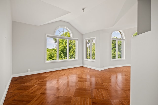 W3318 Lake Forest Ln, Lake Geneva, WI 53147 - unfurnished room with lofted ceiling and baseboards