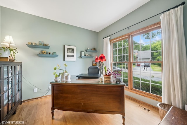462 Kelly Ln, Crystal Lake, IL 60012 - office area with wood finished floors and vaulted ceiling