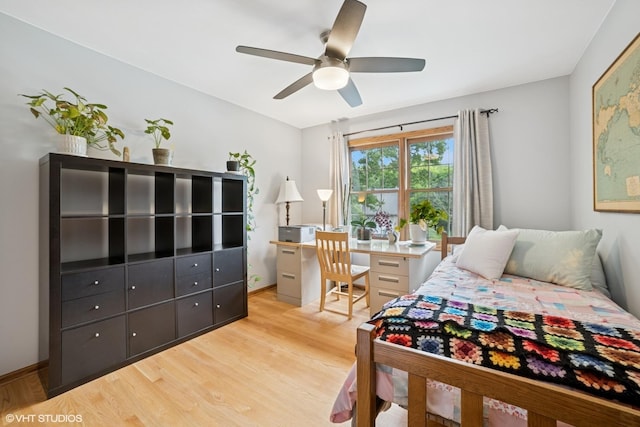 462 Kelly Ln, Crystal Lake, IL 60012 - bedroom featuring light wood finished floors and ceiling fan