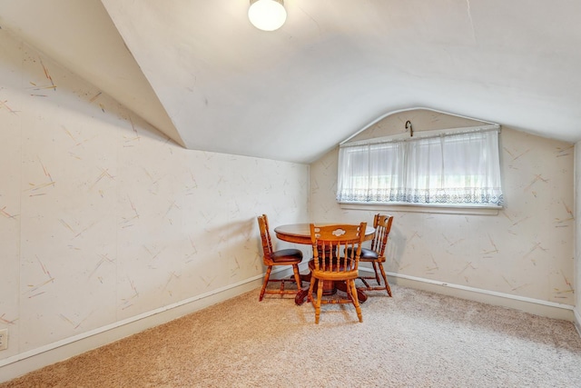 5143 N Monitor Ave, Chicago, IL 60630 - dining room featuring vaulted ceiling and carpet flooring