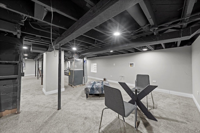 5241 W Adams St, Chicago, IL 60644 - finished basement featuring heating unit and carpet