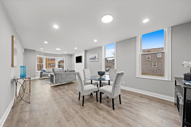 5241 W Adams St, Chicago, IL 60644 - dining area featuring light wood-type flooring and recessed lighting