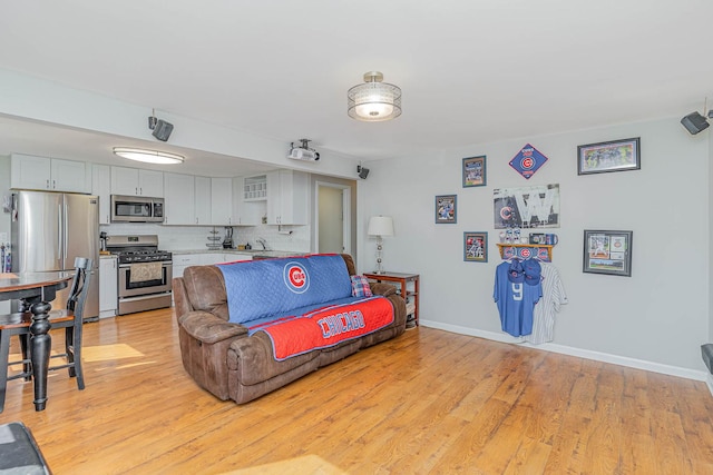 324 N Prospect Dr, Round Lake Park, IL 60073 - living area featuring light wood-type flooring and baseboards