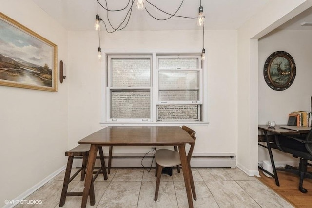 4030 N Mozart St Unit 3N, Chicago, IL 60618 - dining area with a chandelier and baseboard heating