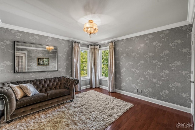 0S400 Crego Pl, Geneva, IL 60134 - living area featuring wood-type flooring, a chandelier, and ornamental molding