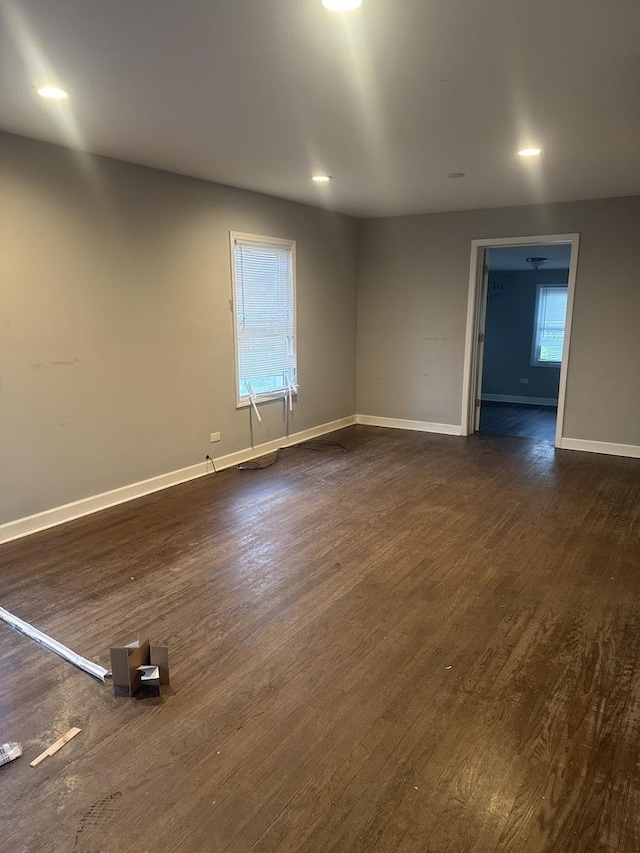 15818 Saint Louis Ave, Markham, IL 60428 - unfurnished room featuring dark wood-style floors and recessed lighting