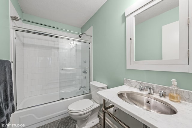 1169 S Plymouth Ct Unit 312, Chicago, IL 60605 - full bathroom with enclosed tub / shower combo, vanity, and a textured ceiling