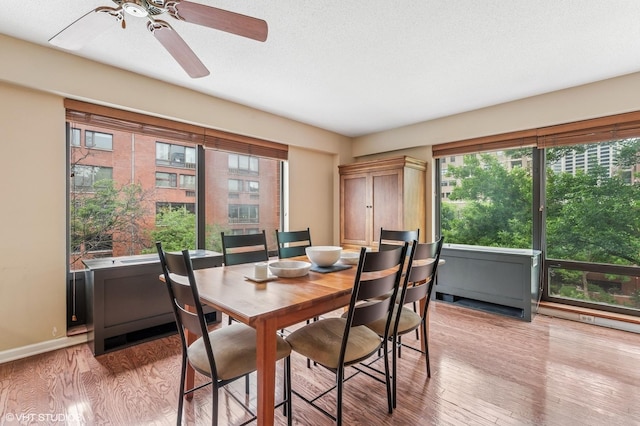 1169 S Plymouth Ct Unit 312, Chicago, IL 60605 - dining space with light wood finished floors, healthy amount of natural light, and a ceiling fan