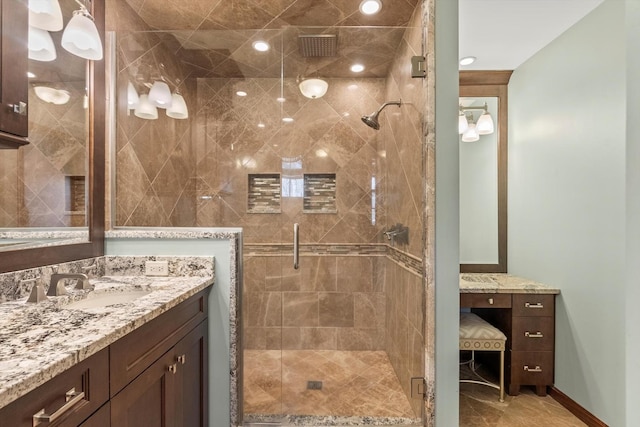 125 Grove Ln, Barrington, IL 60010 - bathroom featuring vanity and a stall shower