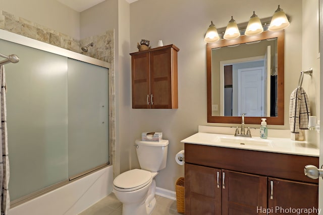 25134 W Lake Shore Dr, Ingleside, IL 60041 - bathroom with vanity, combined bath / shower with glass door, and tile patterned flooring