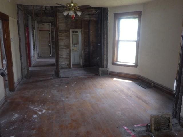 6527 S Marshfield Ave, Chicago, IL 60636 - empty room featuring a ceiling fan and wood finished floors