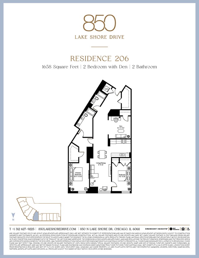 850 N Lake Shore Dr Unit 206, Chicago, IL 60611 - view of home floor plan
