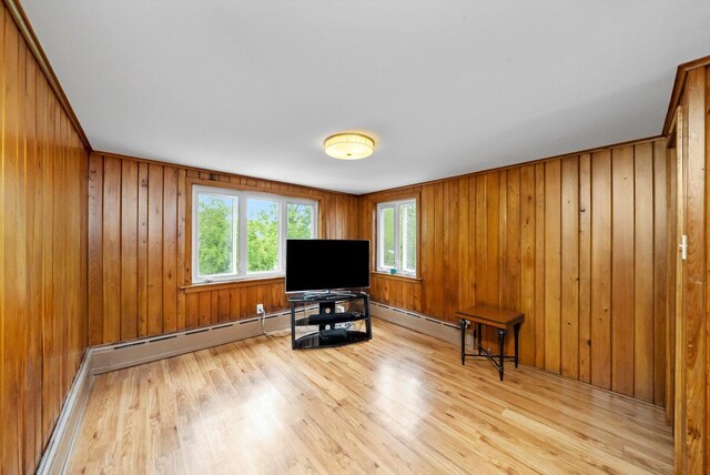 9209 S Hoyne Ave, Chicago, IL 60643 - living area featuring light wood-style floors and wood walls