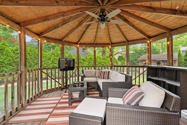 1738 E Jonquil Ter, Arlington Heights, IL 60004 - wooden deck with a gazebo and an outdoor hangout area
