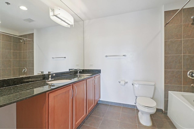 1819 S Michigan Ave Unit 406, Chicago, IL 60616 - full bath with double vanity, tile patterned flooring, and bathtub / shower combination