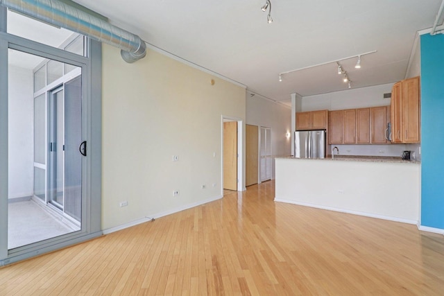 1819 S Michigan Ave Unit 406, Chicago, IL 60616 - unfurnished living room featuring light wood finished floors and track lighting