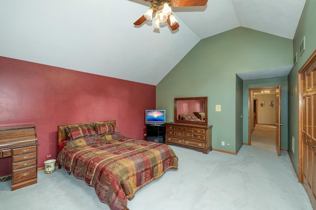 1315 Keim Trl, Saint Charles, IL 60174 - carpeted bedroom with lofted ceiling and ceiling fan