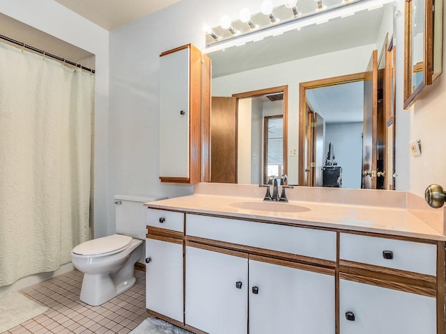 2326 Olde Mill Rd, Plainfield, IL 60586 - bathroom featuring vanity, tile patterned floors, and a shower with curtain