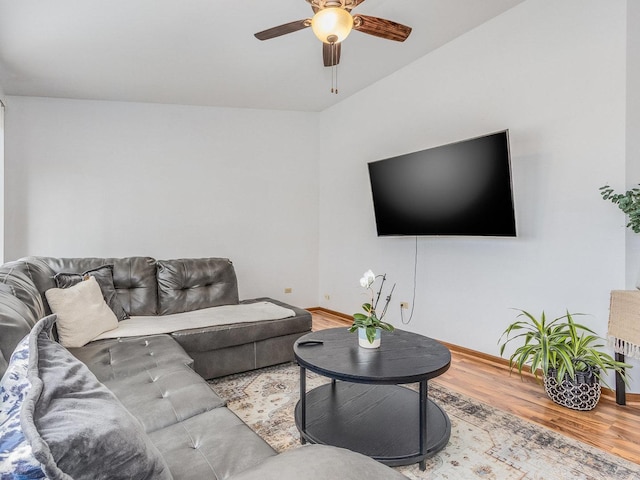 2326 Olde Mill Rd, Plainfield, IL 60586 - living room featuring wood finished floors and ceiling fan