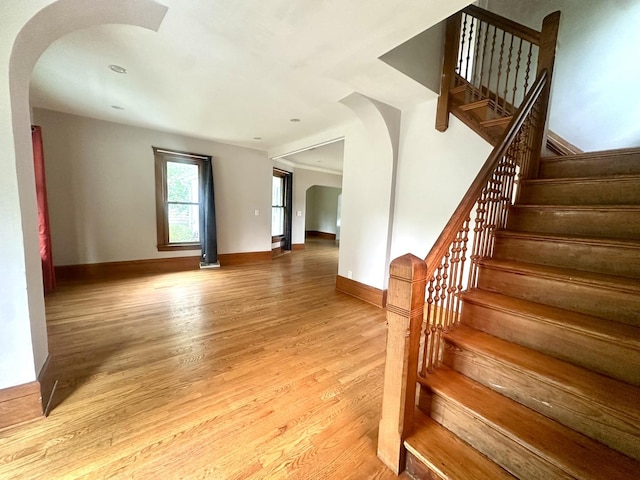 316 N Worth Ave, Elgin, IL 60123 - stairs with arched walkways and wood finished floors