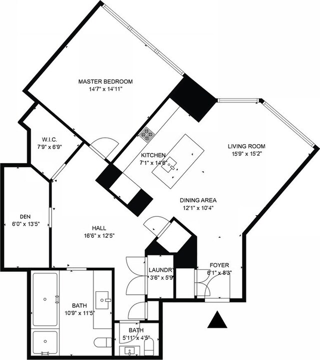 401 N Wabash Ave Unit 39G, Chicago, IL 60611 - view of room layout