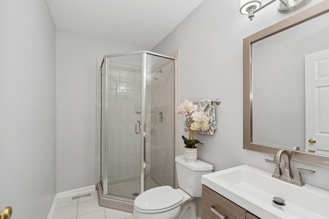 21705 W Hilandale Ct, Kildeer, IL 60047 - bathroom featuring vanity, a shower stall, and tile patterned floors