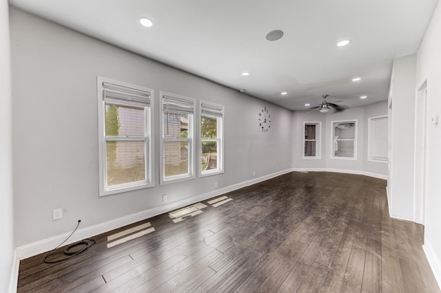7125 S Sangamon St, Chicago, IL 60621 - spare room featuring recessed lighting, a ceiling fan, and dark wood finished floors