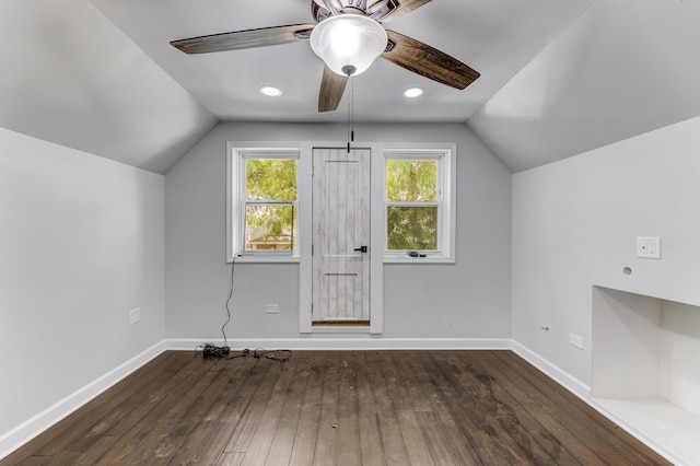 7125 S Sangamon St, Chicago, IL 60621 - additional living space with lofted ceiling, hardwood / wood-style floors, and ceiling fan
