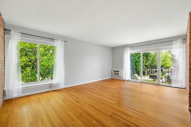 9516 S Kildare Ave Unit 3S, Oak Lawn, IL 60453 - unfurnished room featuring plenty of natural light, an AC wall unit, and light wood finished floors
