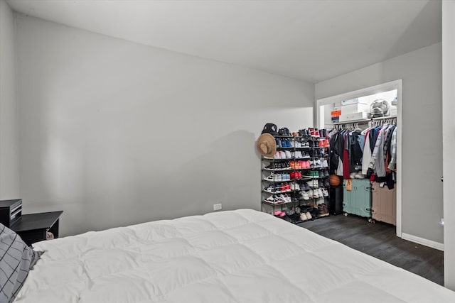 10622 Parkside Ave Unit 103, Chicago Ridge, IL 60415 - bedroom featuring dark wood-style flooring, a closet, and a walk in closet