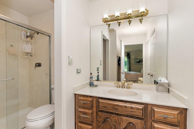 434C Woodview Rd Unit C, Lake Barrington, IL 60010 - bathroom featuring a stall shower, vanity, and connected bathroom