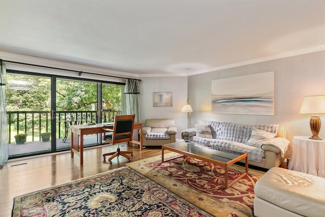 434C Woodview Rd Unit C, Lake Barrington, IL 60010 - living area featuring crown molding and wood finished floors