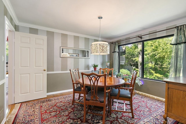 434C Woodview Rd Unit C, Lake Barrington, IL 60010 - dining area with ornamental molding and wood finished floors
