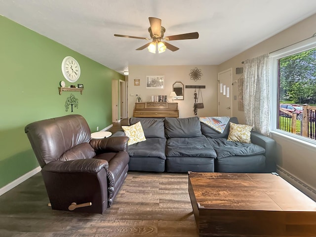 1639 S Highland Ave, Freeport, IL 61032 - living area featuring a ceiling fan and wood finished floors