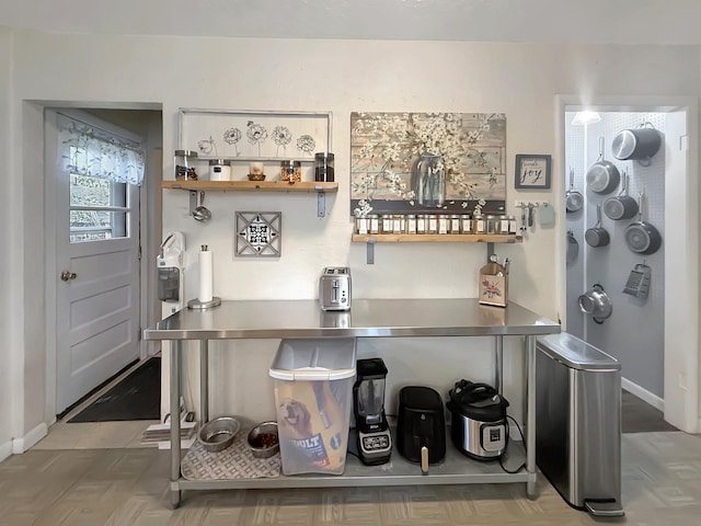1639 S Highland Ave, Freeport, IL 61032 - kitchen featuring open shelves and stainless steel counters