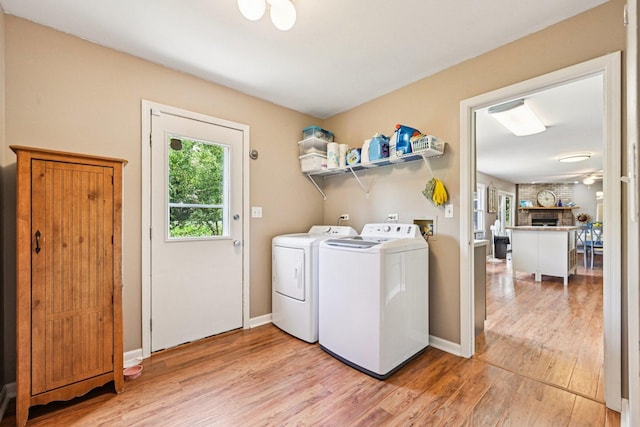 6180 Elm St, Union, IL 60180 - laundry area with independent washer and dryer and light wood-style floors
