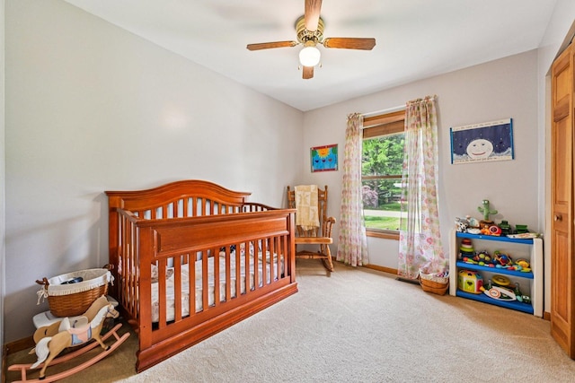 6180 Elm St, Union, IL 60180 - carpeted bedroom with a nursery area and ceiling fan