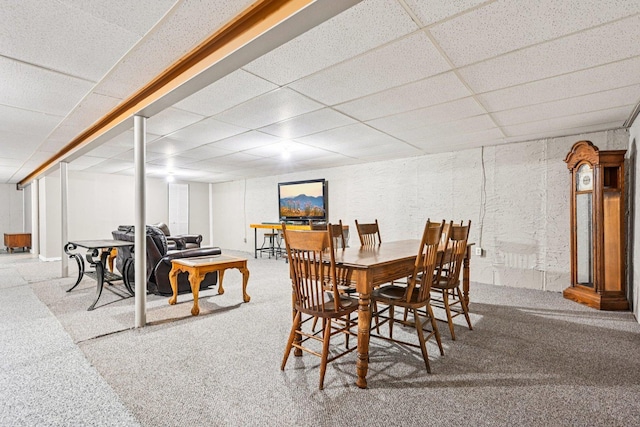 6180 Elm St, Union, IL 60180 - carpeted dining area featuring a paneled ceiling