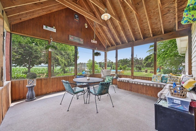 6180 Elm St, Union, IL 60180 - sunroom with lofted ceiling, healthy amount of natural light, and outdoor dining space