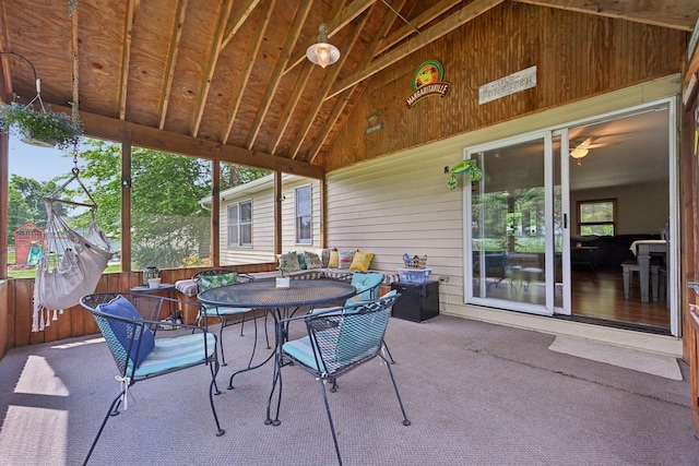 6180 Elm St, Union, IL 60180 - sunroom with lofted ceiling, healthy amount of natural light, and outdoor dining area