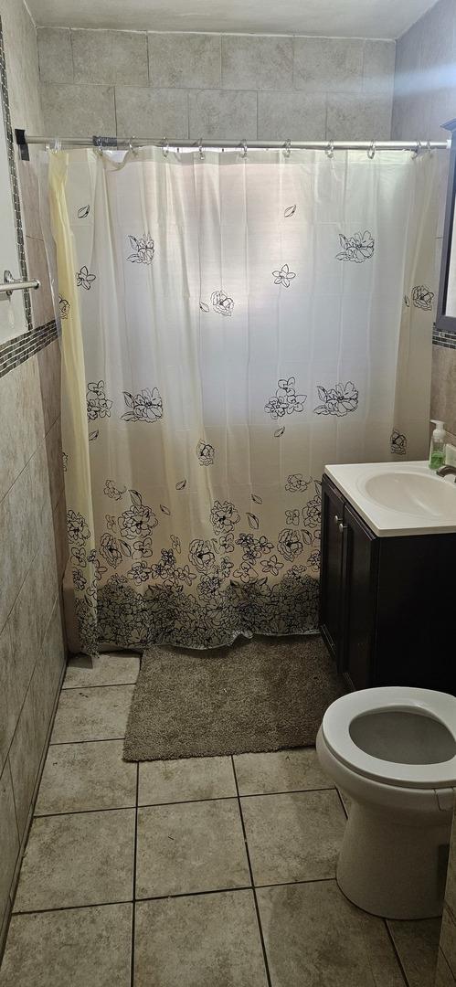 1601 44th Ave, Stone Park, IL 60165 - bathroom featuring vanity, a shower with curtain, and tile patterned flooring
