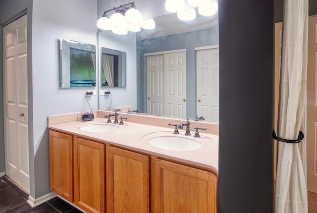 341 S Lancelot Ln, Palatine, IL 60074 - full bathroom featuring double vanity and tile patterned floors