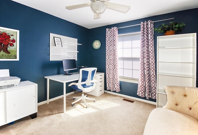 341 S Lancelot Ln, Palatine, IL 60074 - carpeted office space with ceiling fan and baseboards