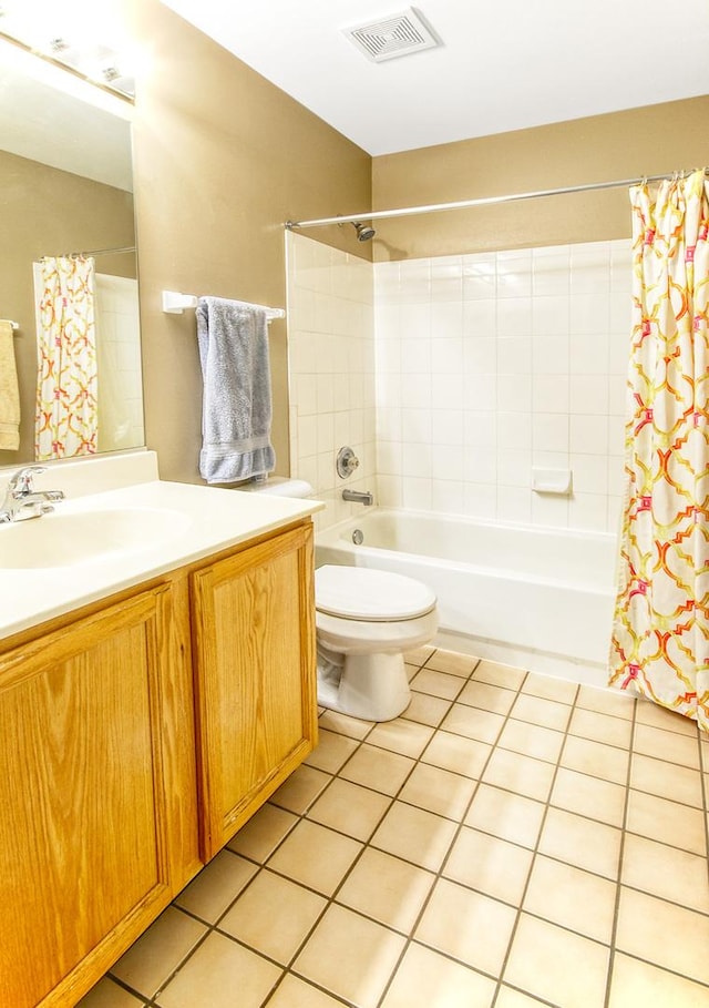 341 S Lancelot Ln, Palatine, IL 60074 - full bathroom featuring vanity, shower / tub combo, and tile patterned floors
